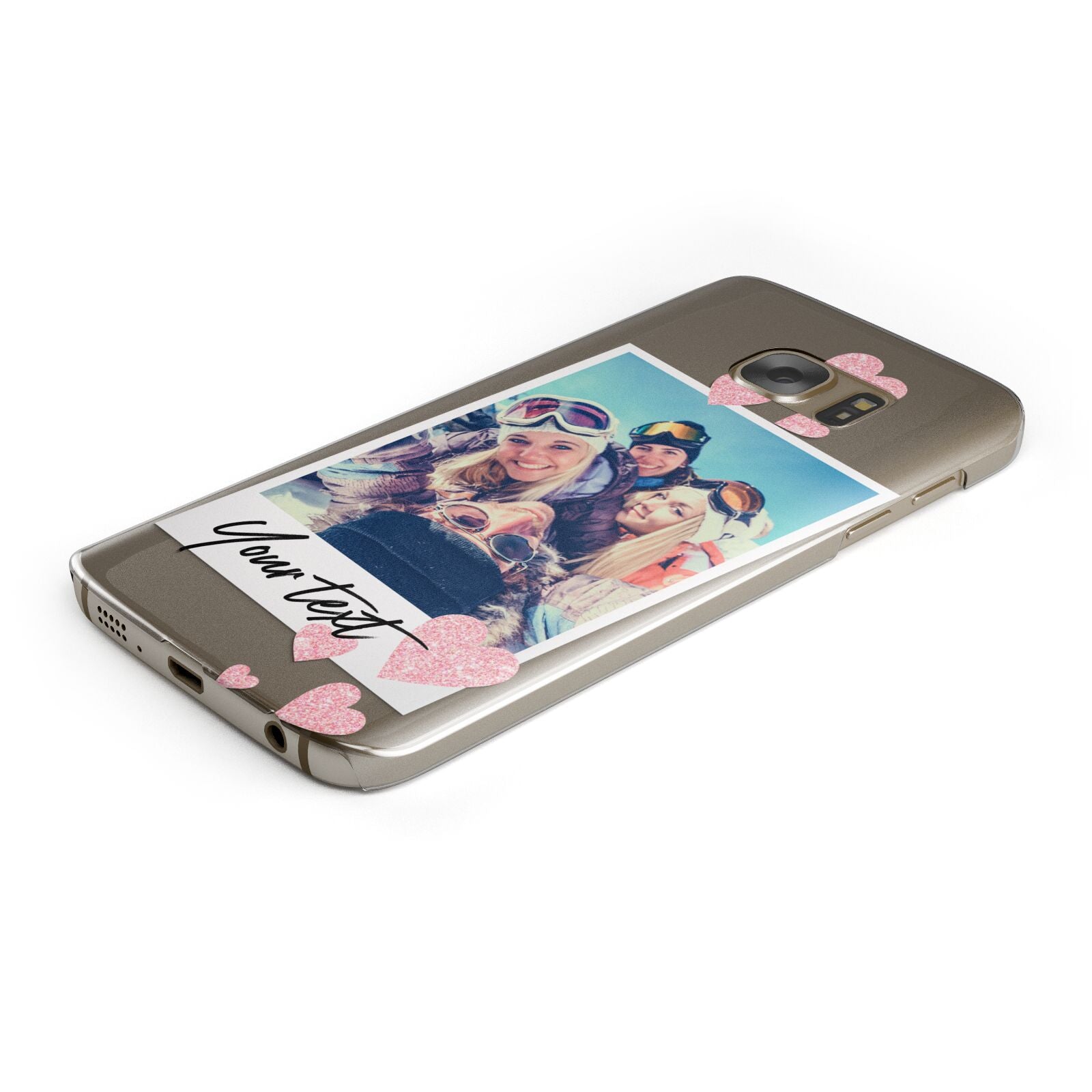 Photo with Text Protective Samsung Galaxy Case Angled Image