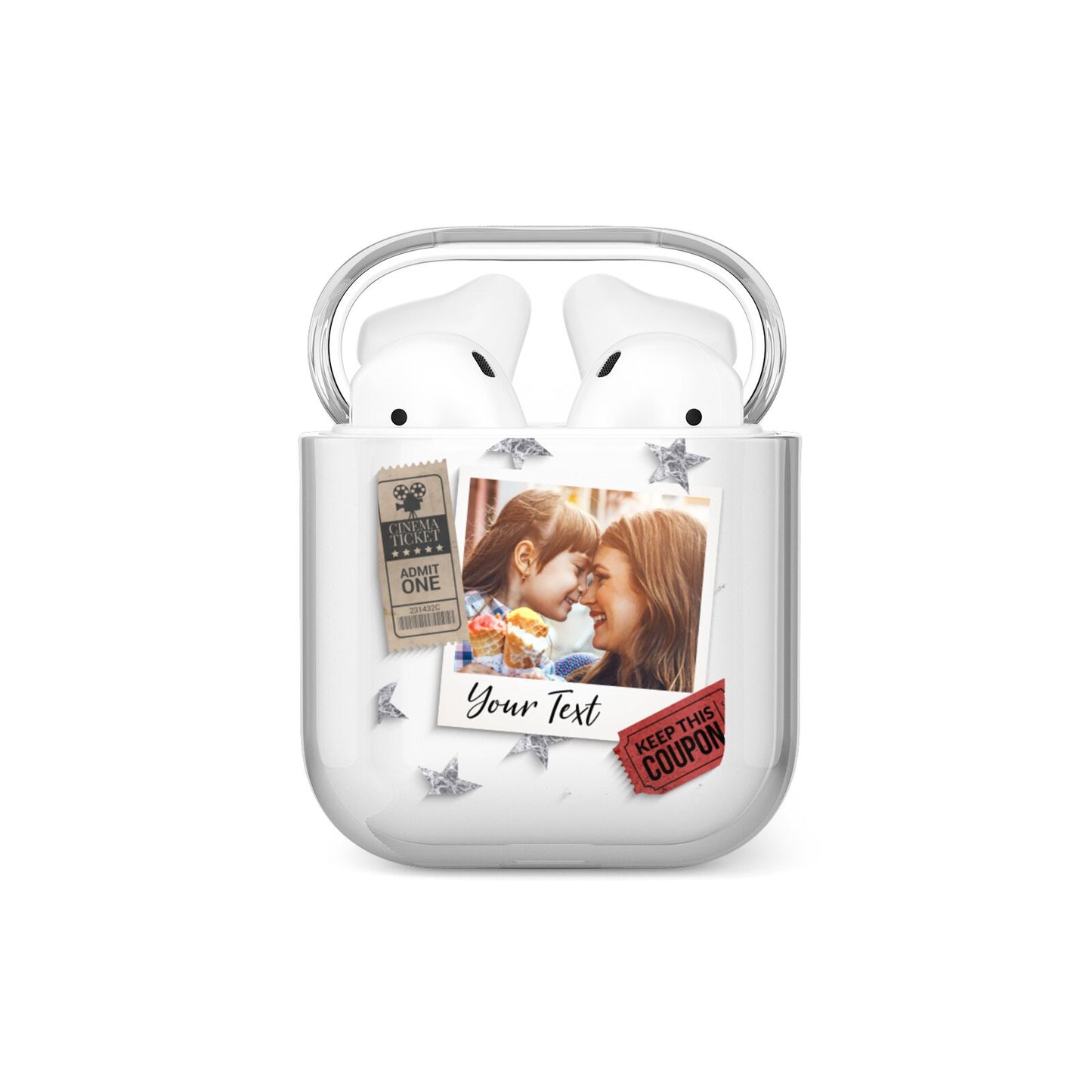 Photo with Text Star Pattern AirPods Case