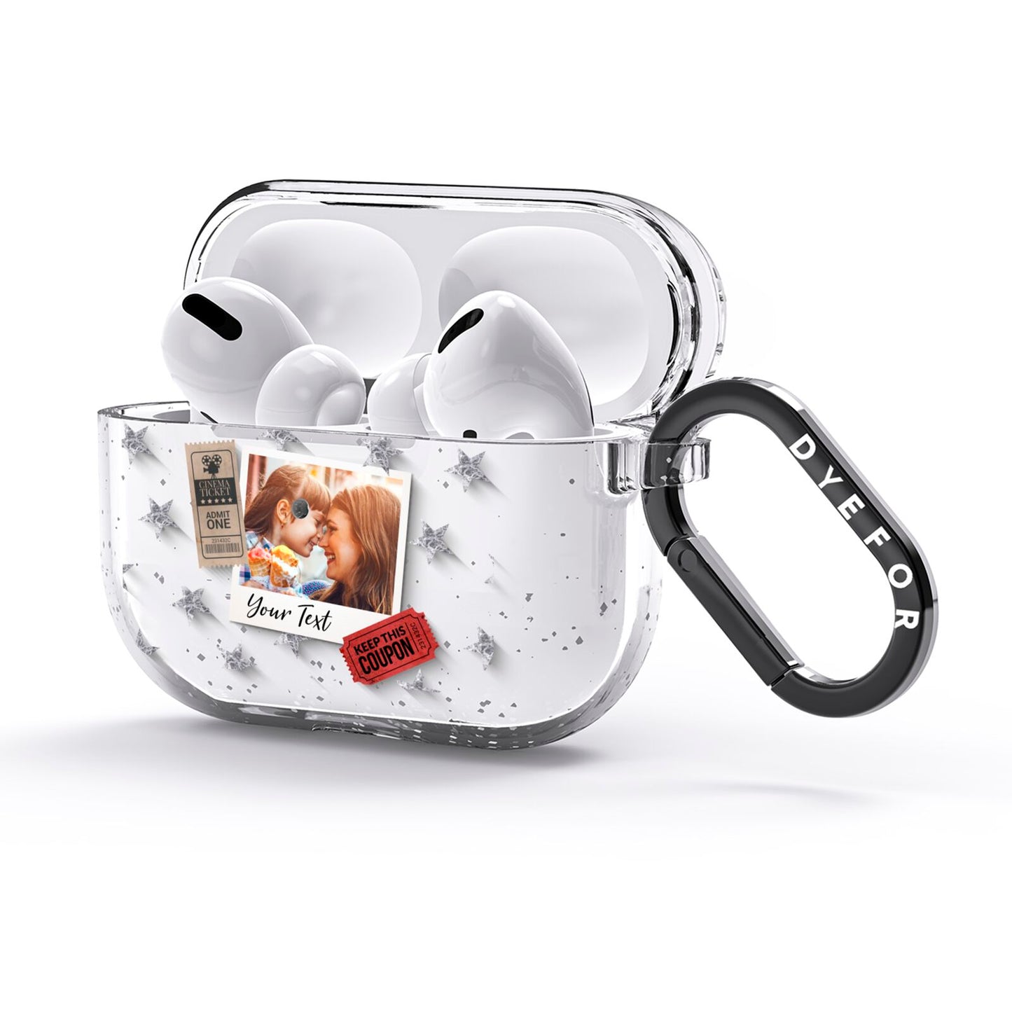 Photo with Text Star Pattern AirPods Glitter Case 3rd Gen Side Image