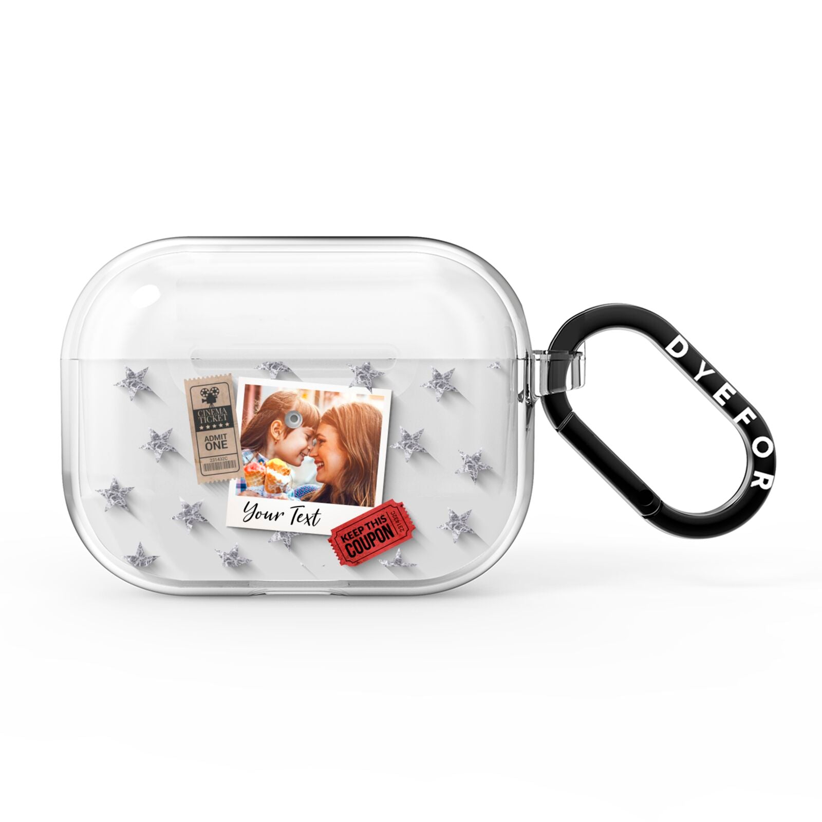 Photo with Text Star Pattern AirPods Pro Clear Case