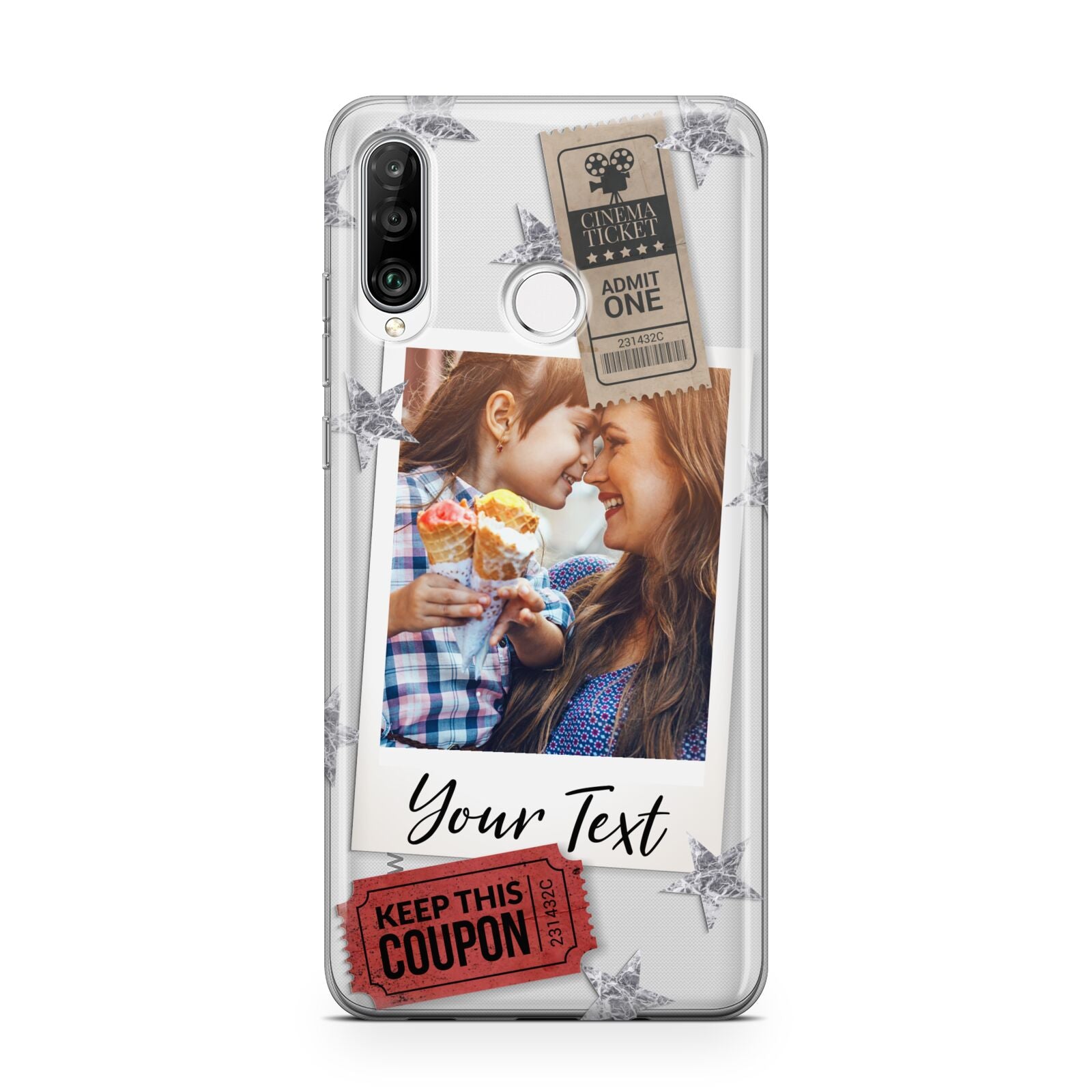 Photo with Text Star Pattern Huawei P30 Lite Phone Case