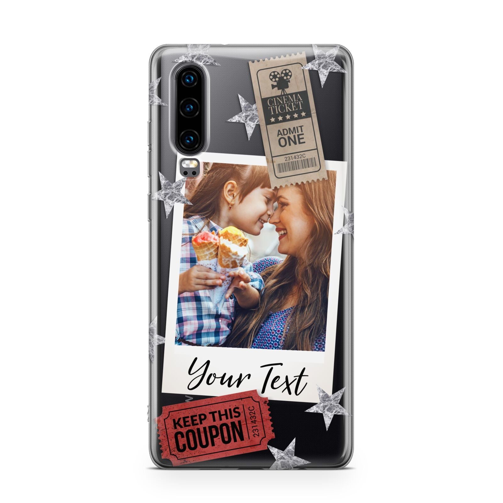 Photo with Text Star Pattern Huawei P30 Phone Case