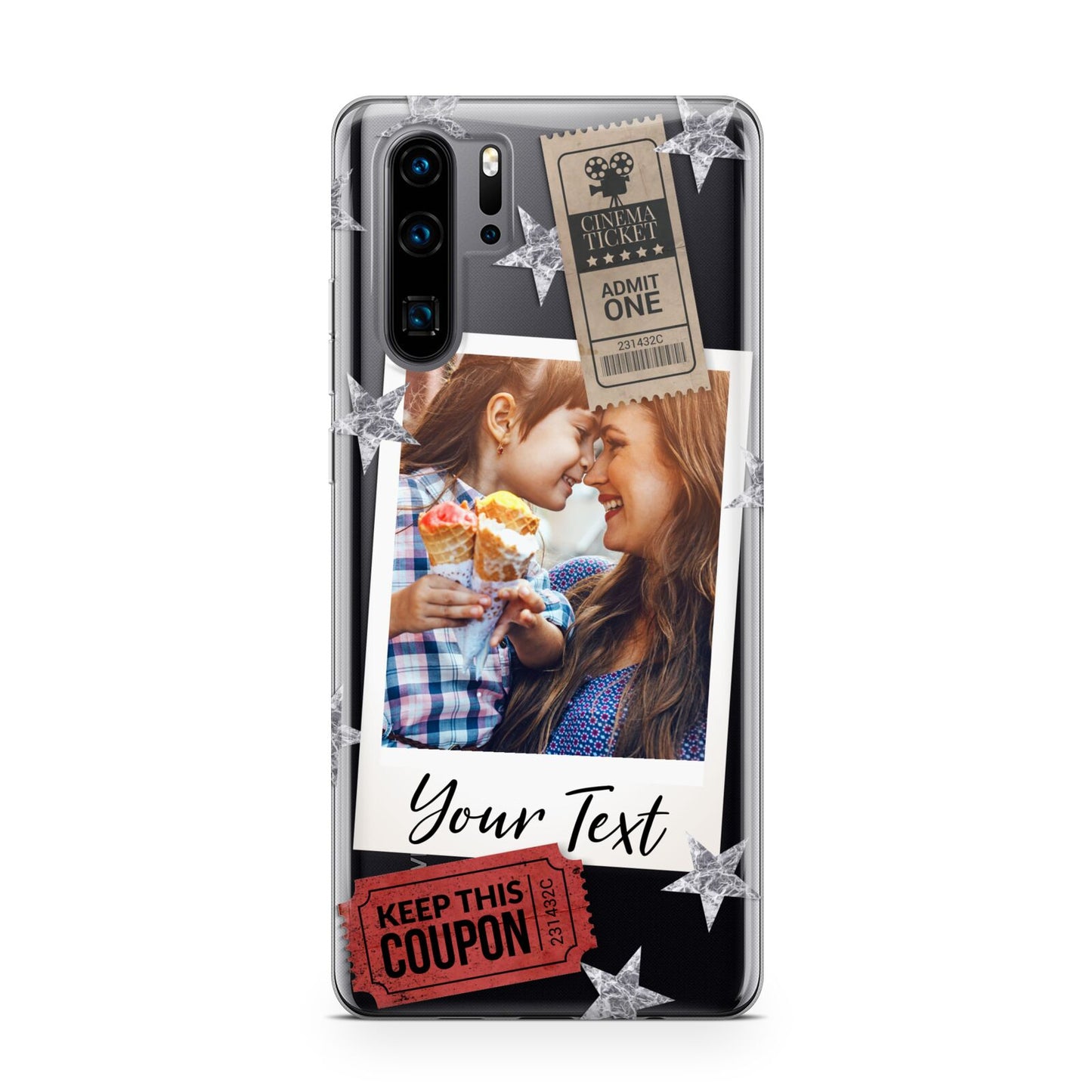 Photo with Text Star Pattern Huawei P30 Pro Phone Case