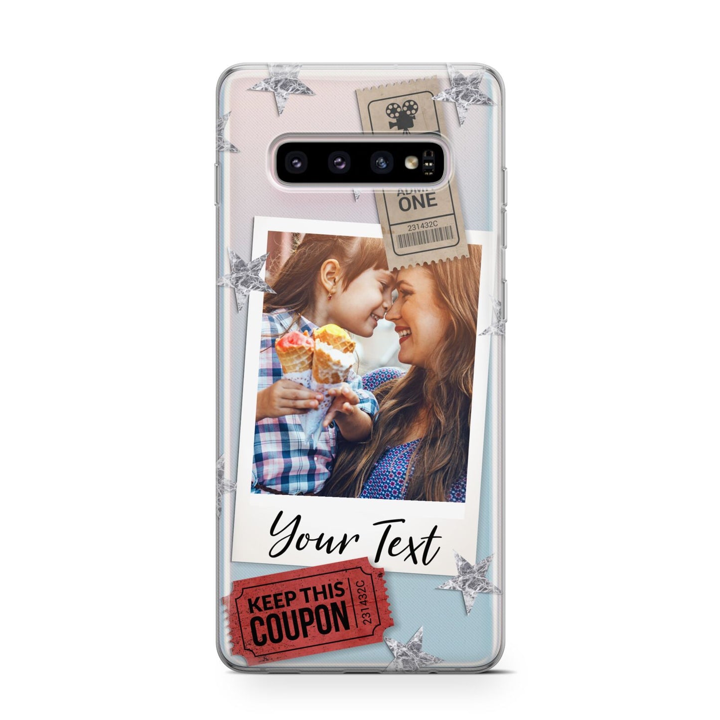 Photo with Text Star Pattern Protective Samsung Galaxy Case