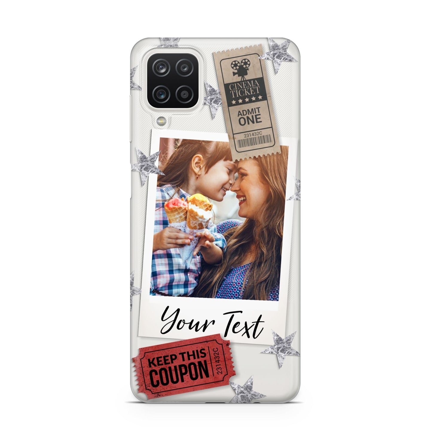 Photo with Text Star Pattern Samsung A12 Case