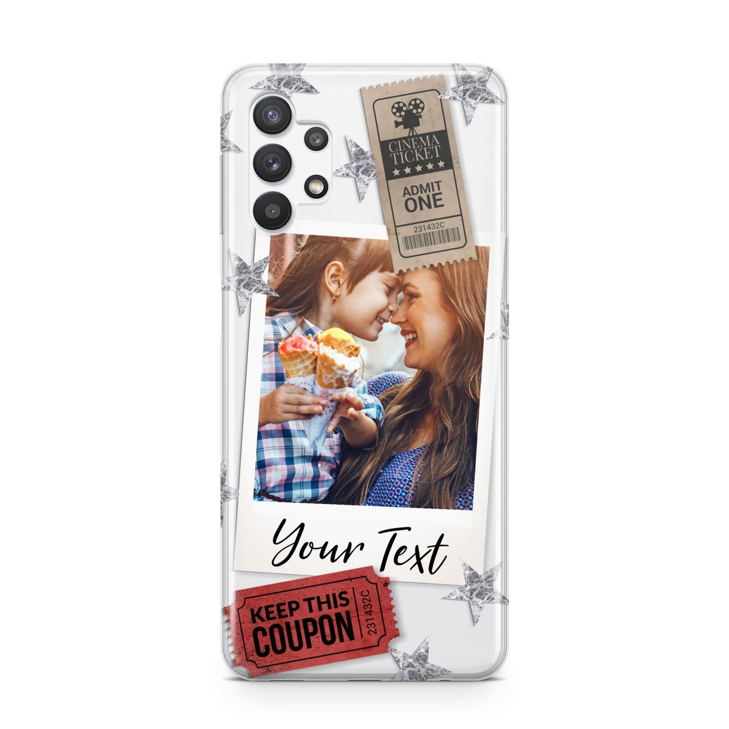 Photo with Text Star Pattern Samsung A32 5G Case