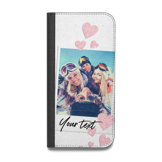 Photo with Text Vegan Leather Flip Samsung Case