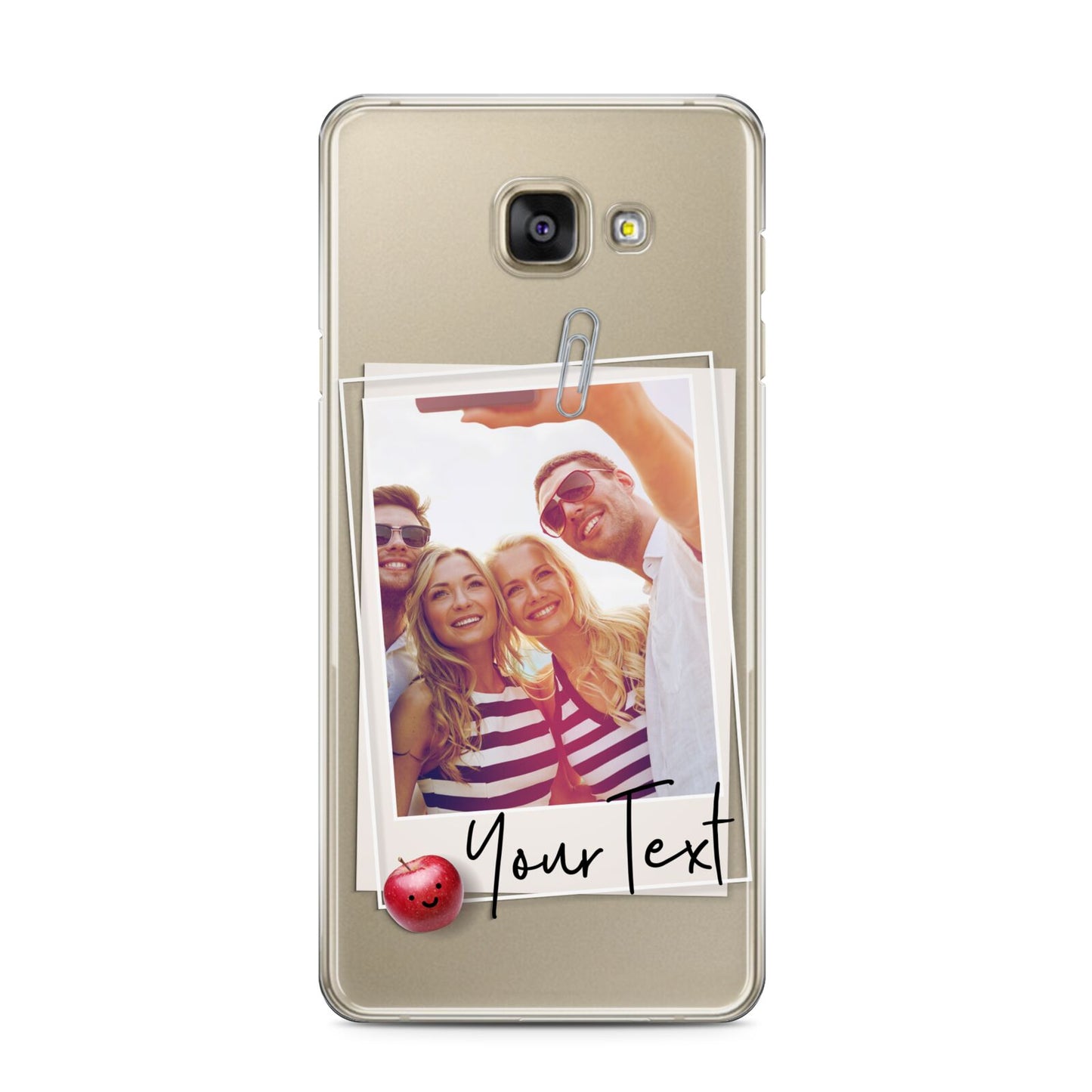 Photograph and Name Samsung Galaxy A3 2016 Case on gold phone