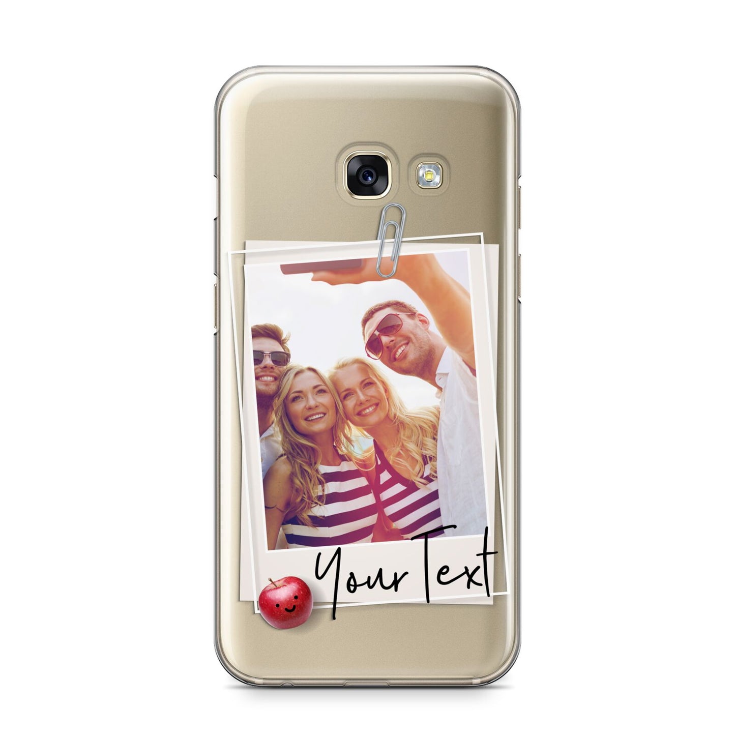 Photograph and Name Samsung Galaxy A3 2017 Case on gold phone