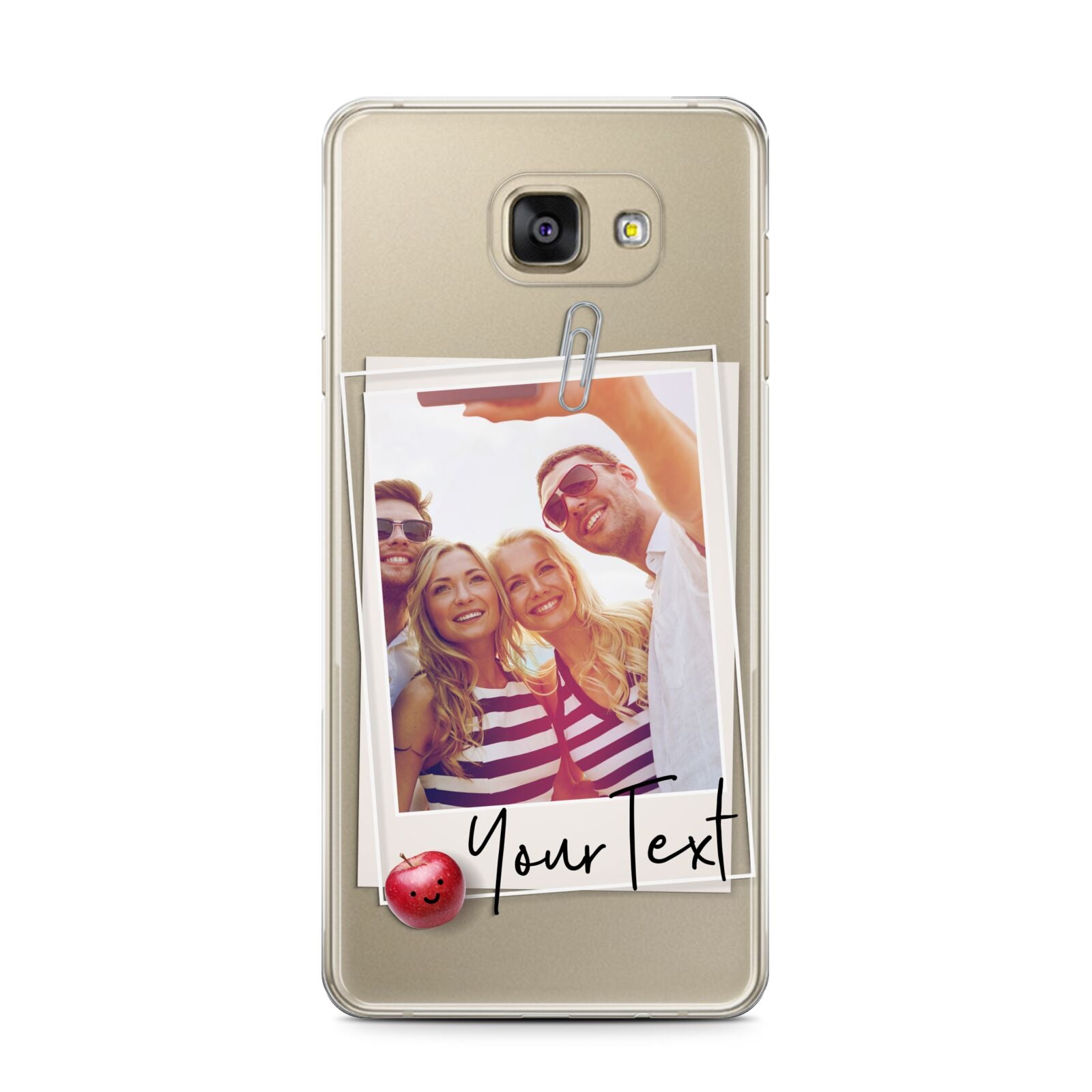 Photograph and Name Samsung Galaxy A7 2016 Case on gold phone