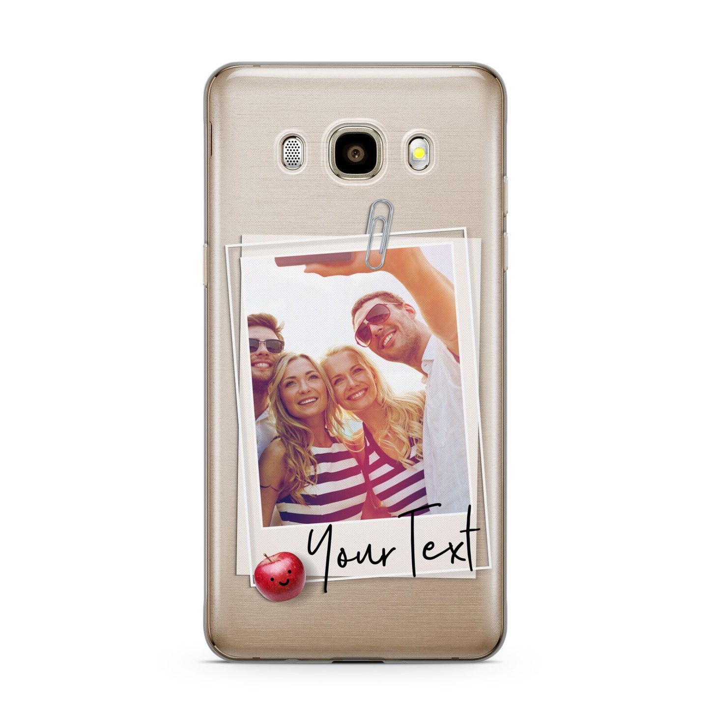 Photograph and Name Samsung Galaxy J7 2016 Case on gold phone