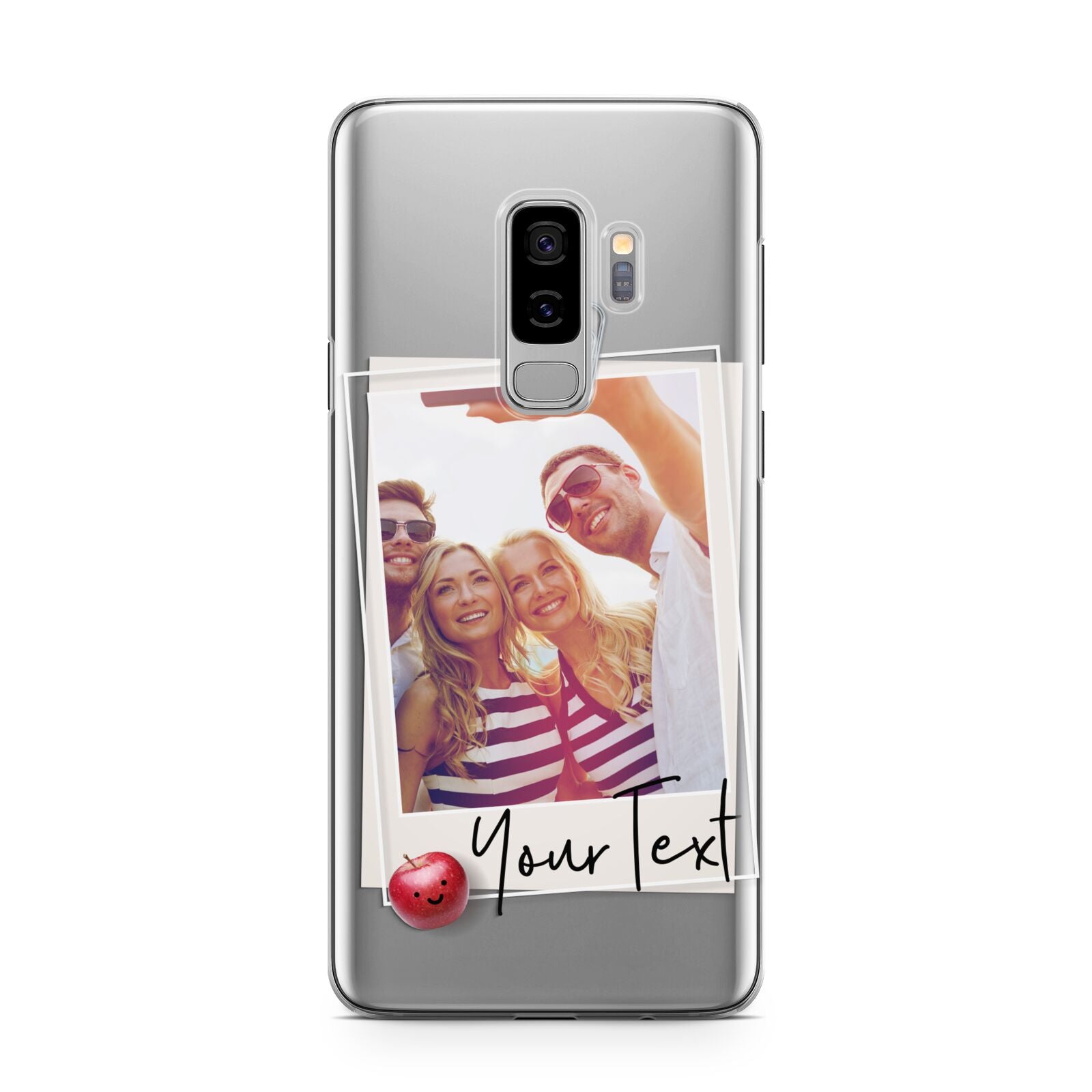 Photograph and Name Samsung Galaxy S9 Plus Case on Silver phone