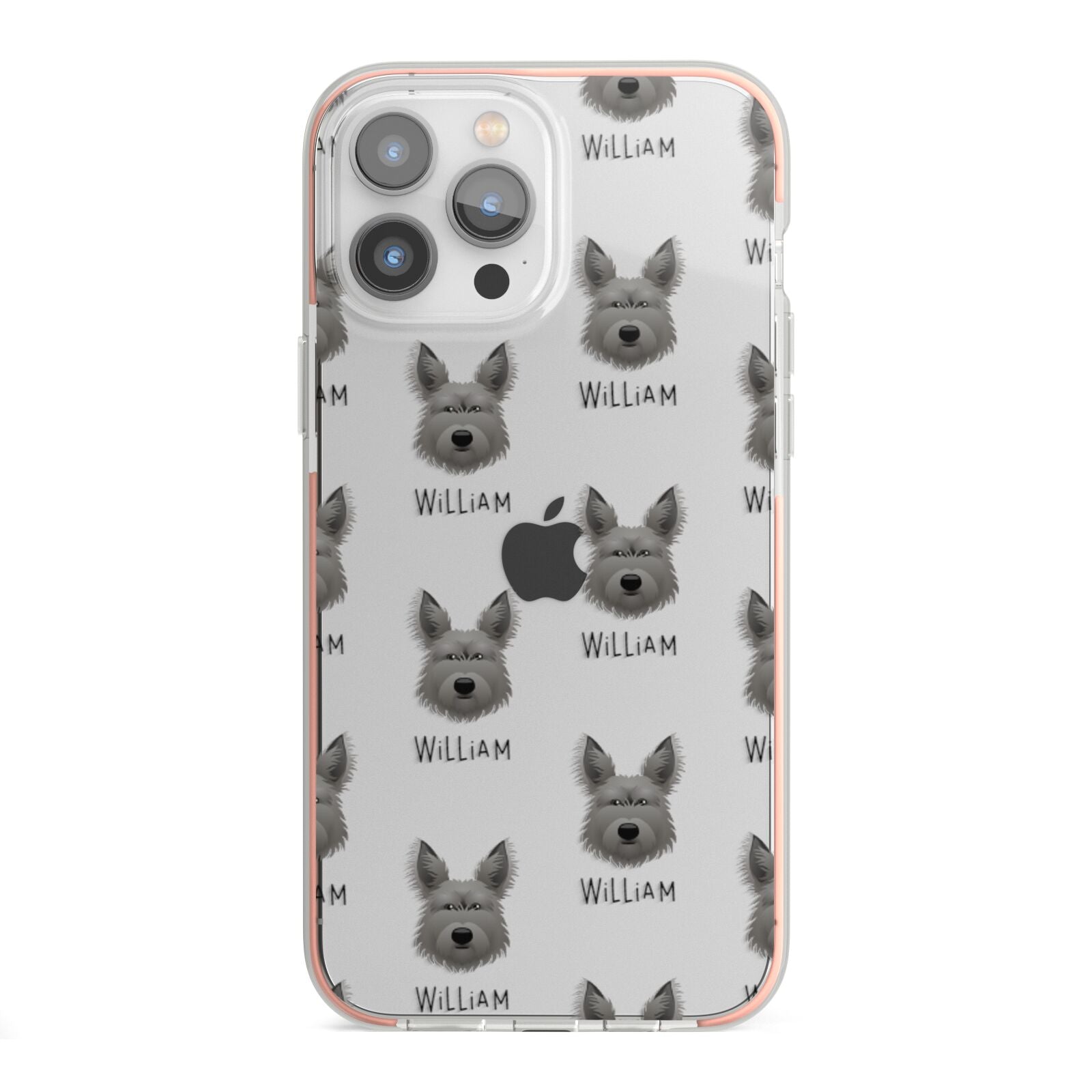 Picardy Sheepdog Icon with Name iPhone 13 Pro Max TPU Impact Case with Pink Edges