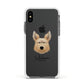 Picardy Sheepdog Personalised Apple iPhone Xs Impact Case White Edge on Black Phone