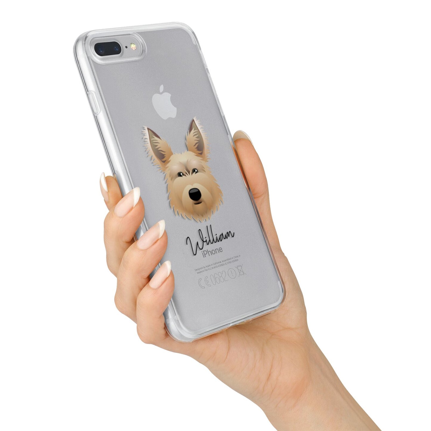 Picardy Sheepdog Personalised iPhone 7 Plus Bumper Case on Silver iPhone Alternative Image