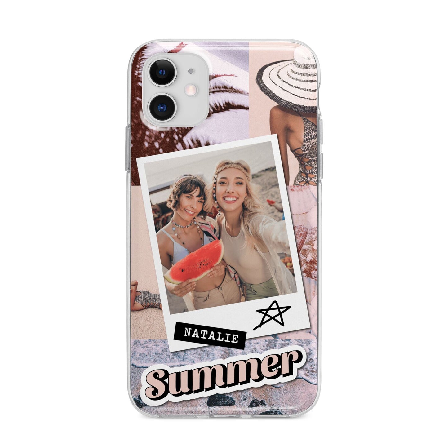 Picture Collage Personalised Apple iPhone 11 in White with Bumper Case