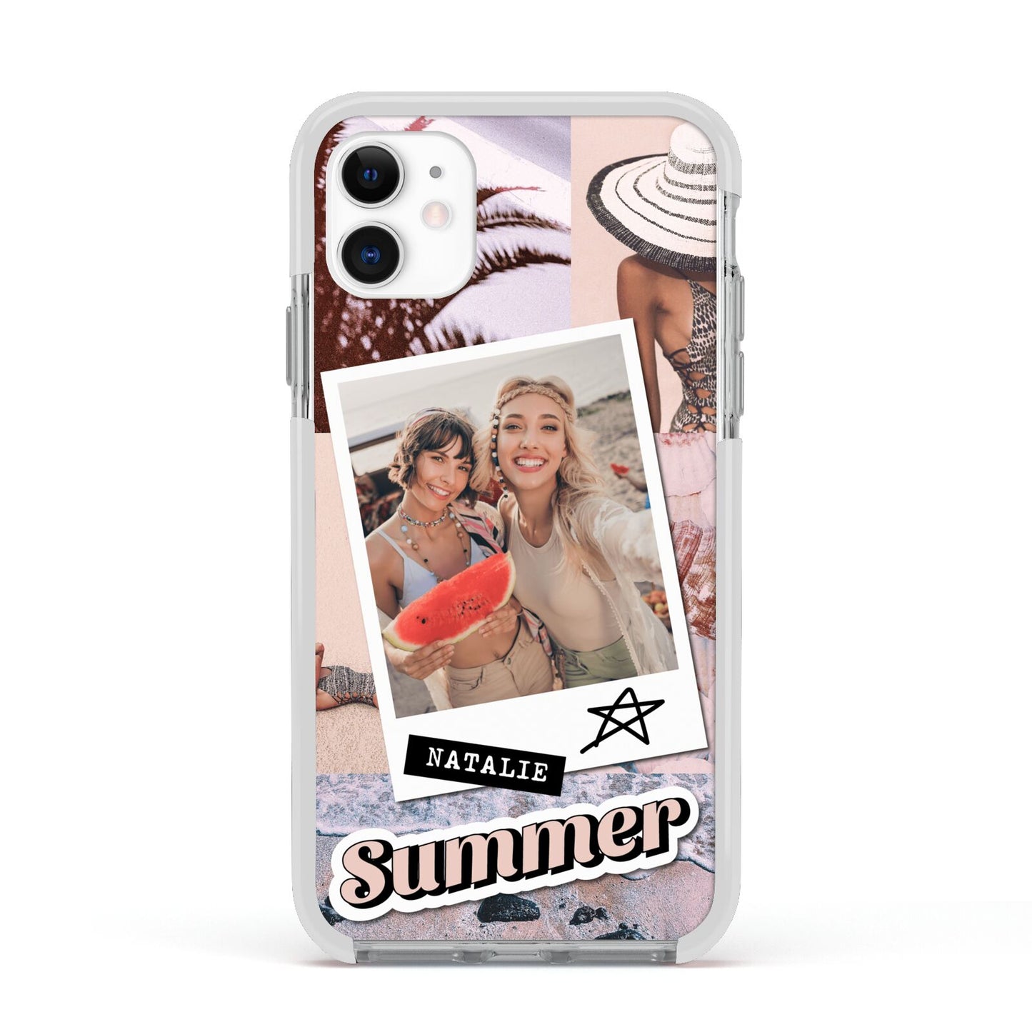 Picture Collage Personalised Apple iPhone 11 in White with White Impact Case