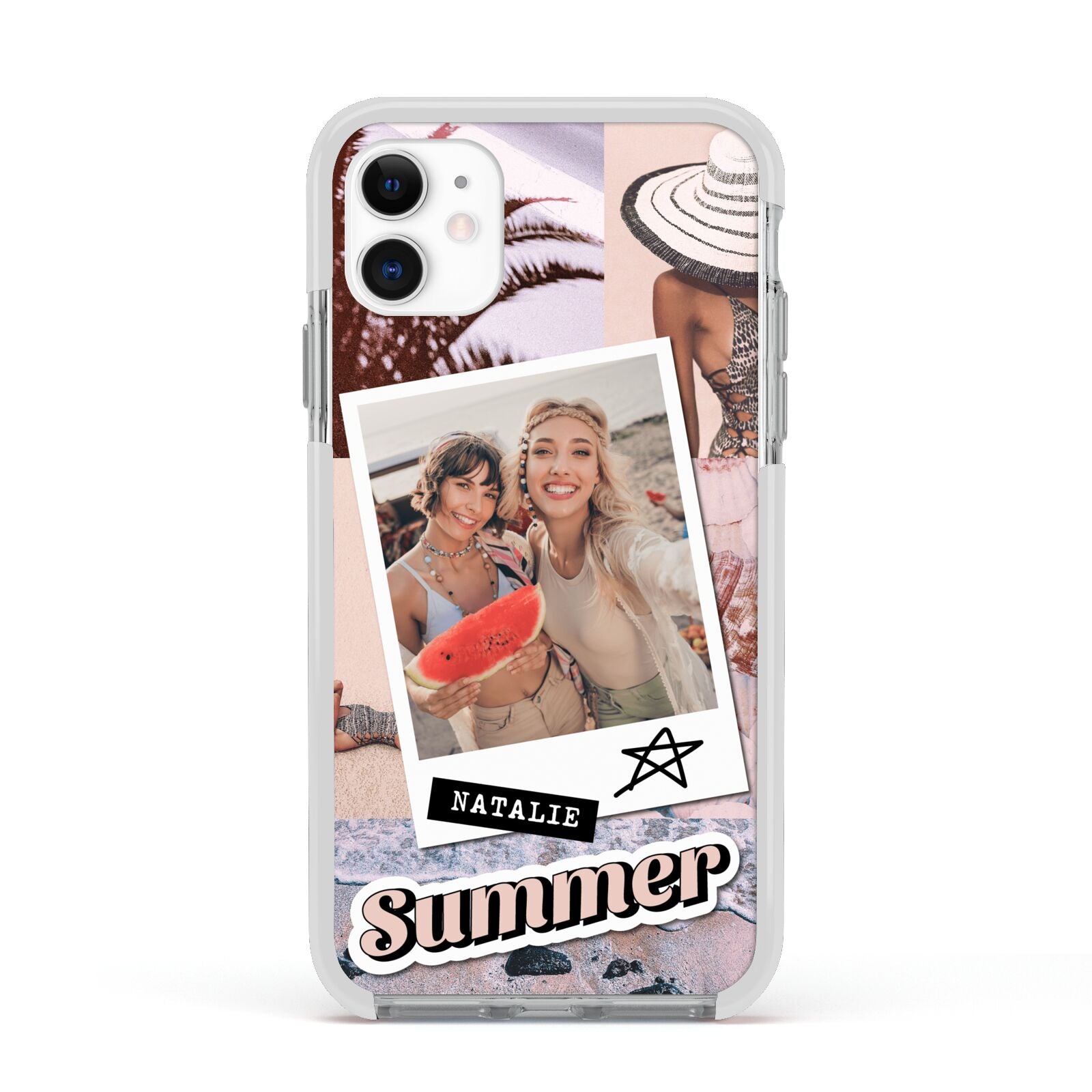 Picture Collage Personalised Apple iPhone 11 in White with White Impact Case