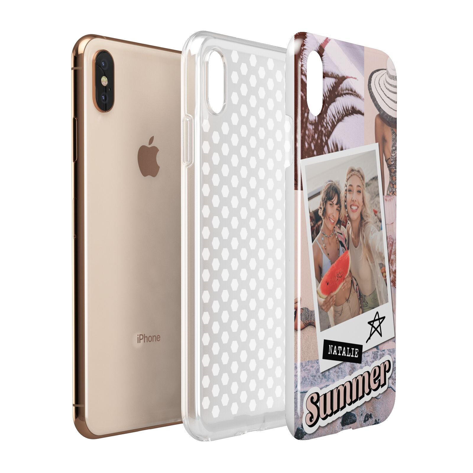 Picture Collage Personalised Apple iPhone Xs Max 3D Tough Case Expanded View