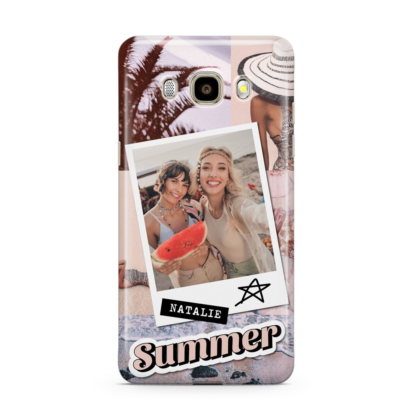 Picture Collage Personalised Samsung Galaxy J7 2016 Case on gold phone