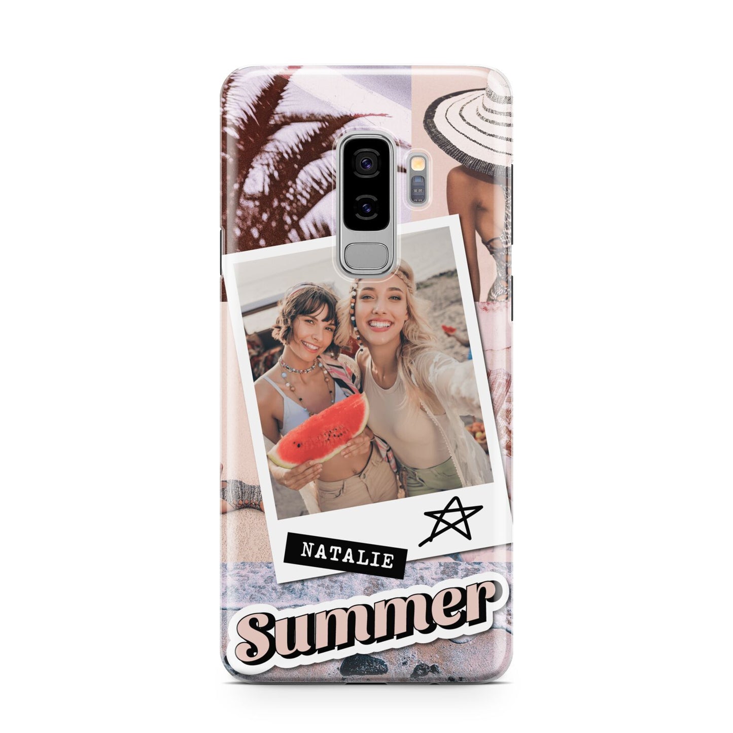 Picture Collage Personalised Samsung Galaxy S9 Plus Case on Silver phone