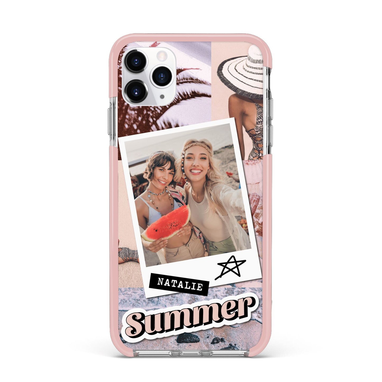 Picture Collage Personalised iPhone 11 Pro Max Impact Pink Edge Case