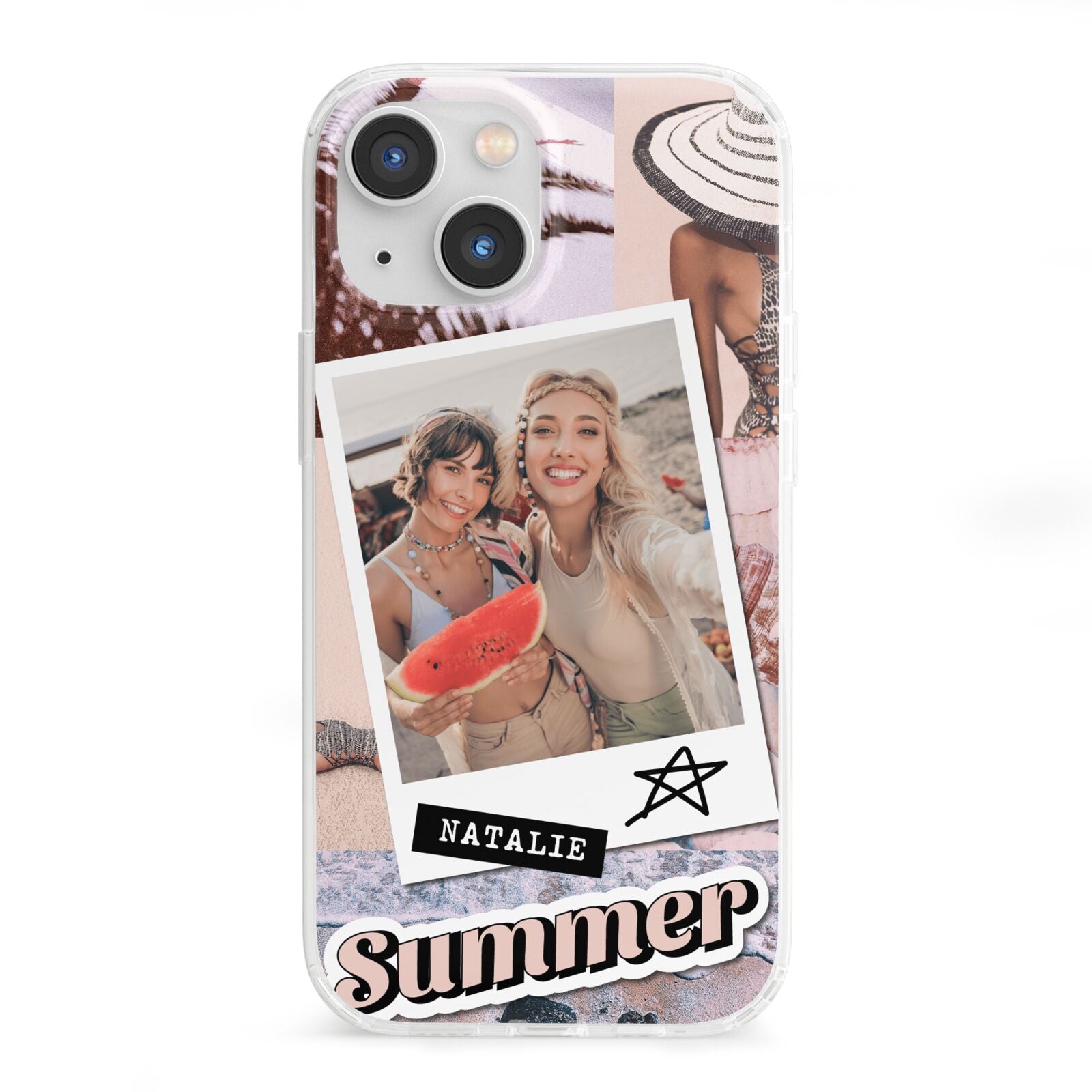 Picture Collage Personalised iPhone 13 Mini Clear Bumper Case