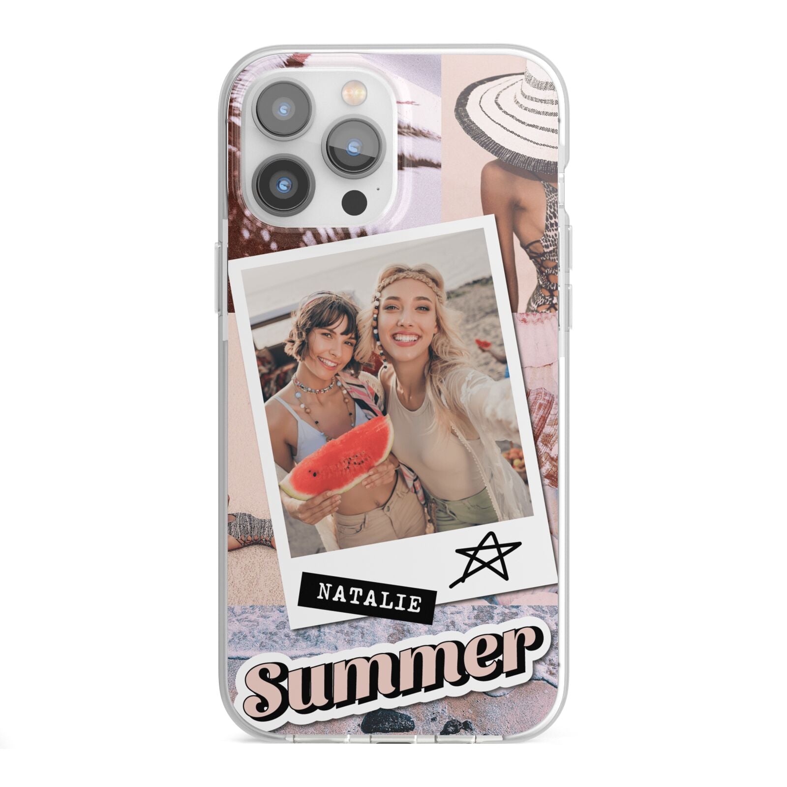 Picture Collage Personalised iPhone 13 Pro Max TPU Impact Case with White Edges