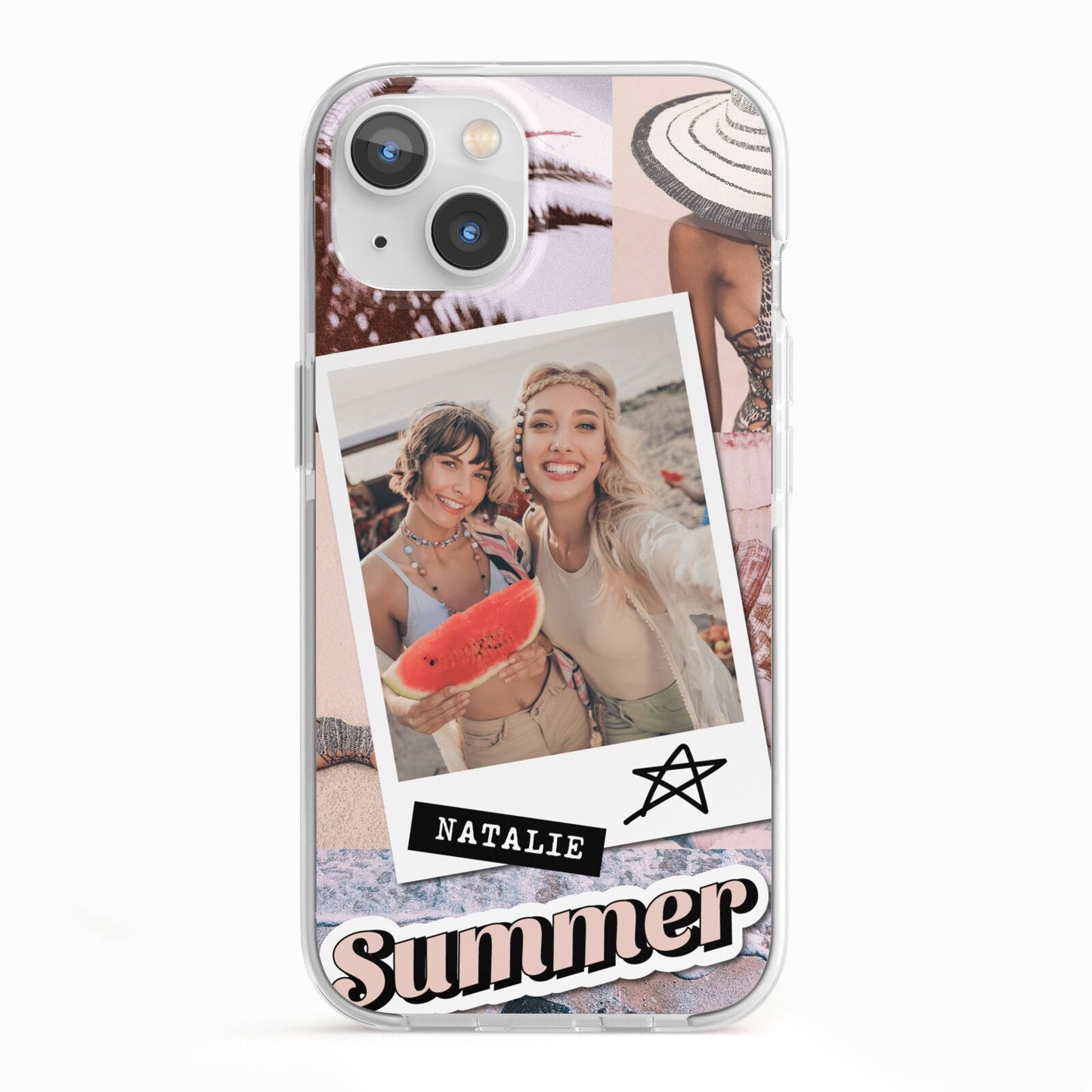 Picture Collage Personalised iPhone 13 TPU Impact Case with White Edges