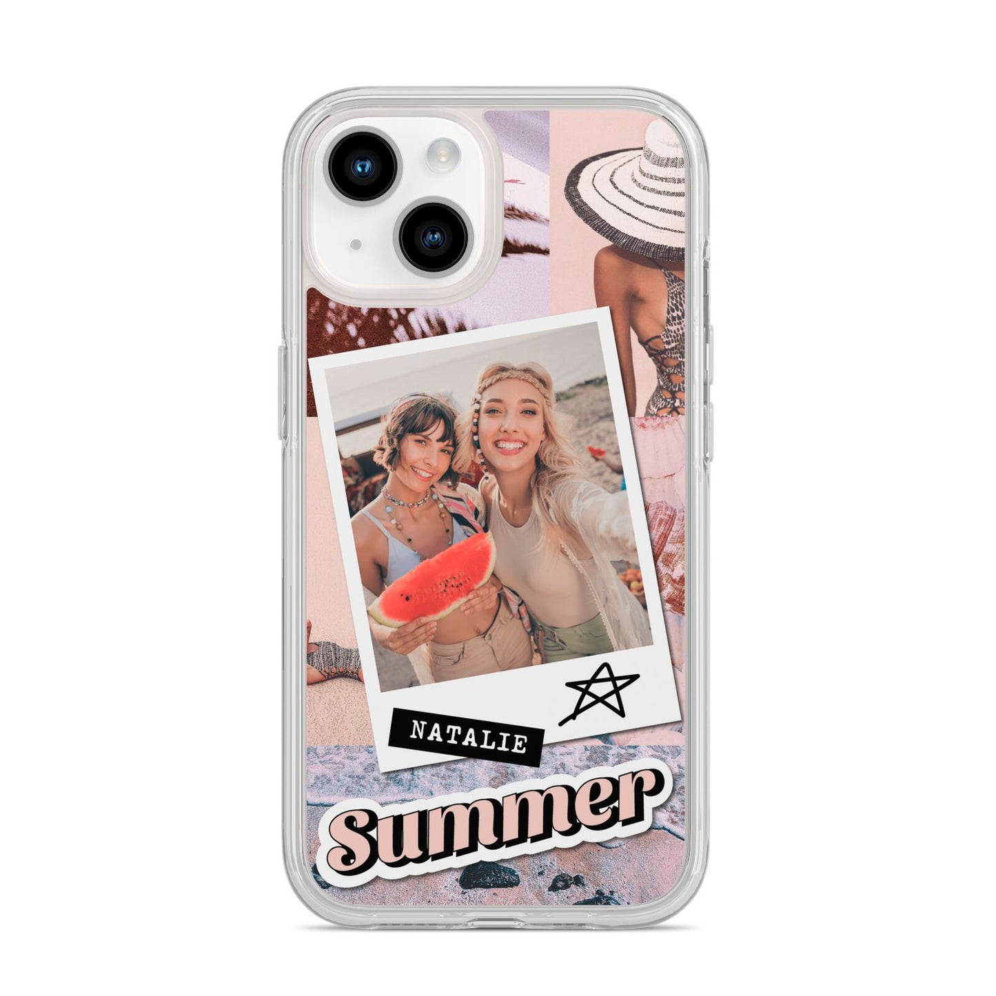 Picture Collage Personalised iPhone 14 Clear Tough Case Starlight