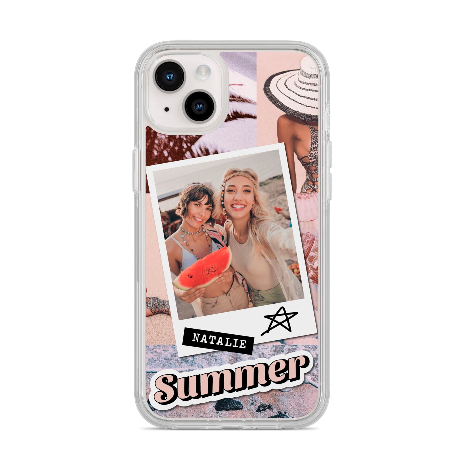 Picture Collage Personalised iPhone 14 Plus Clear Tough Case Starlight