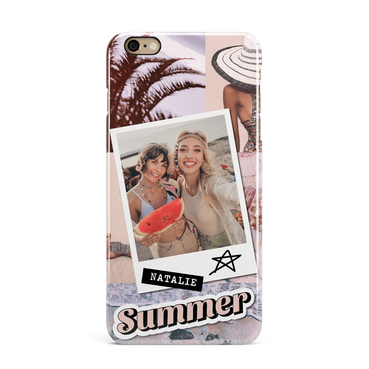 Picture Collage Personalised iPhone 6 Plus 3D Snap Case on Gold Phone