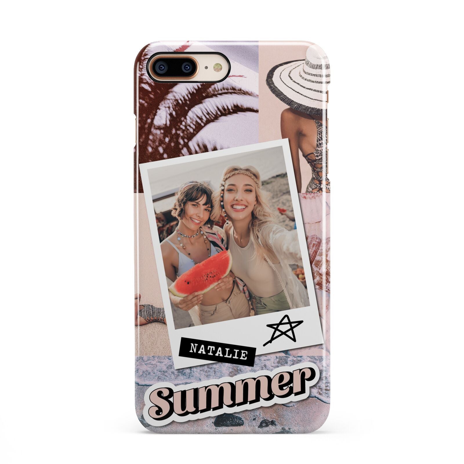 Picture Collage Personalised iPhone 8 Plus 3D Snap Case on Gold Phone