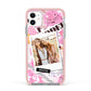 Picture Collage with Custom Photo Apple iPhone 11 in White with Pink Impact Case