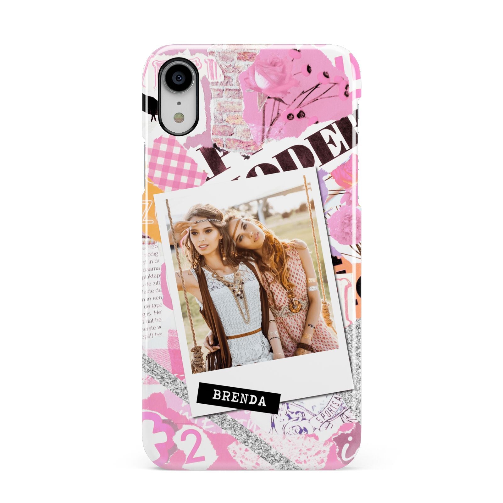 Picture Collage with Custom Photo Apple iPhone XR White 3D Snap Case