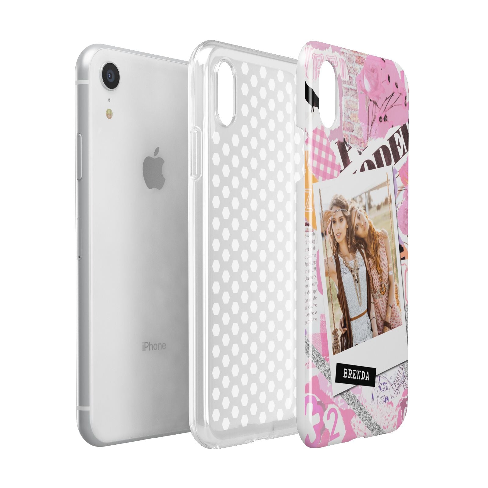Picture Collage with Custom Photo Apple iPhone XR White 3D Tough Case Expanded view