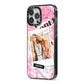 Picture Collage with Custom Photo iPhone 13 Pro Max Black Impact Case Side Angle on Silver phone