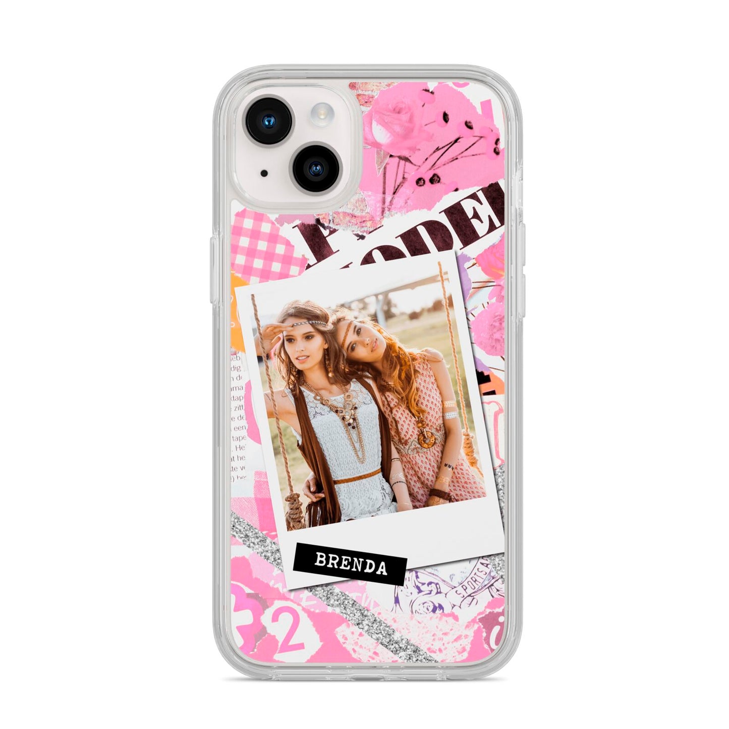 Picture Collage with Custom Photo iPhone 14 Plus Clear Tough Case Starlight