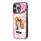 Picture Collage with Custom Photo iPhone 14 Pro Max Black Impact Case Side Angle on Silver phone