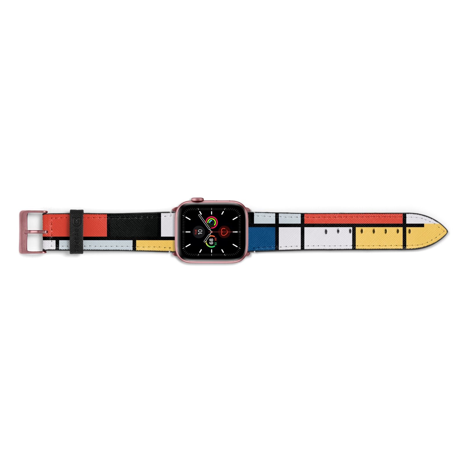 Piet Mondrian Composition Apple Watch Strap Landscape Image Rose Gold Hardware