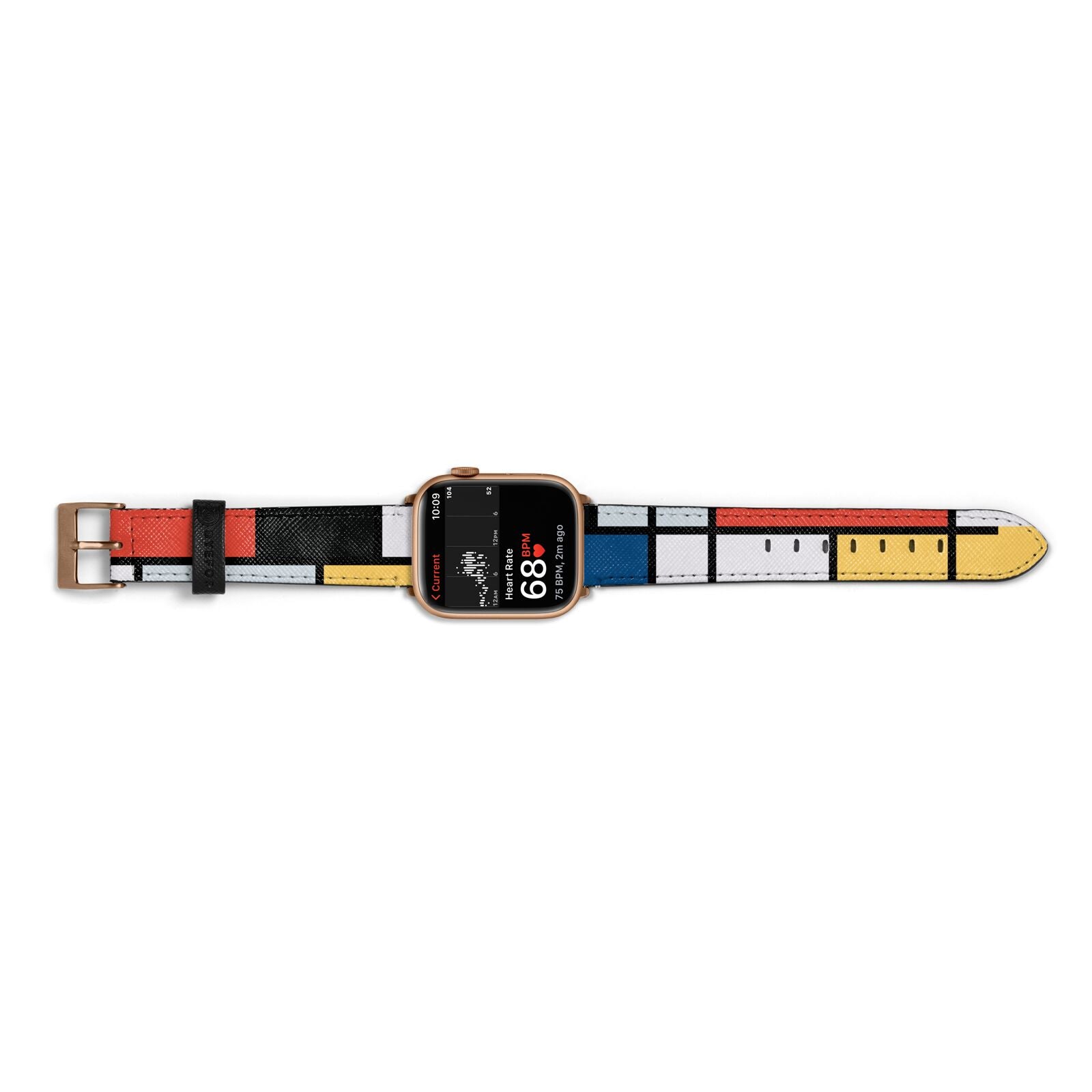 Piet Mondrian Composition Apple Watch Strap Size 38mm Landscape Image Gold Hardware