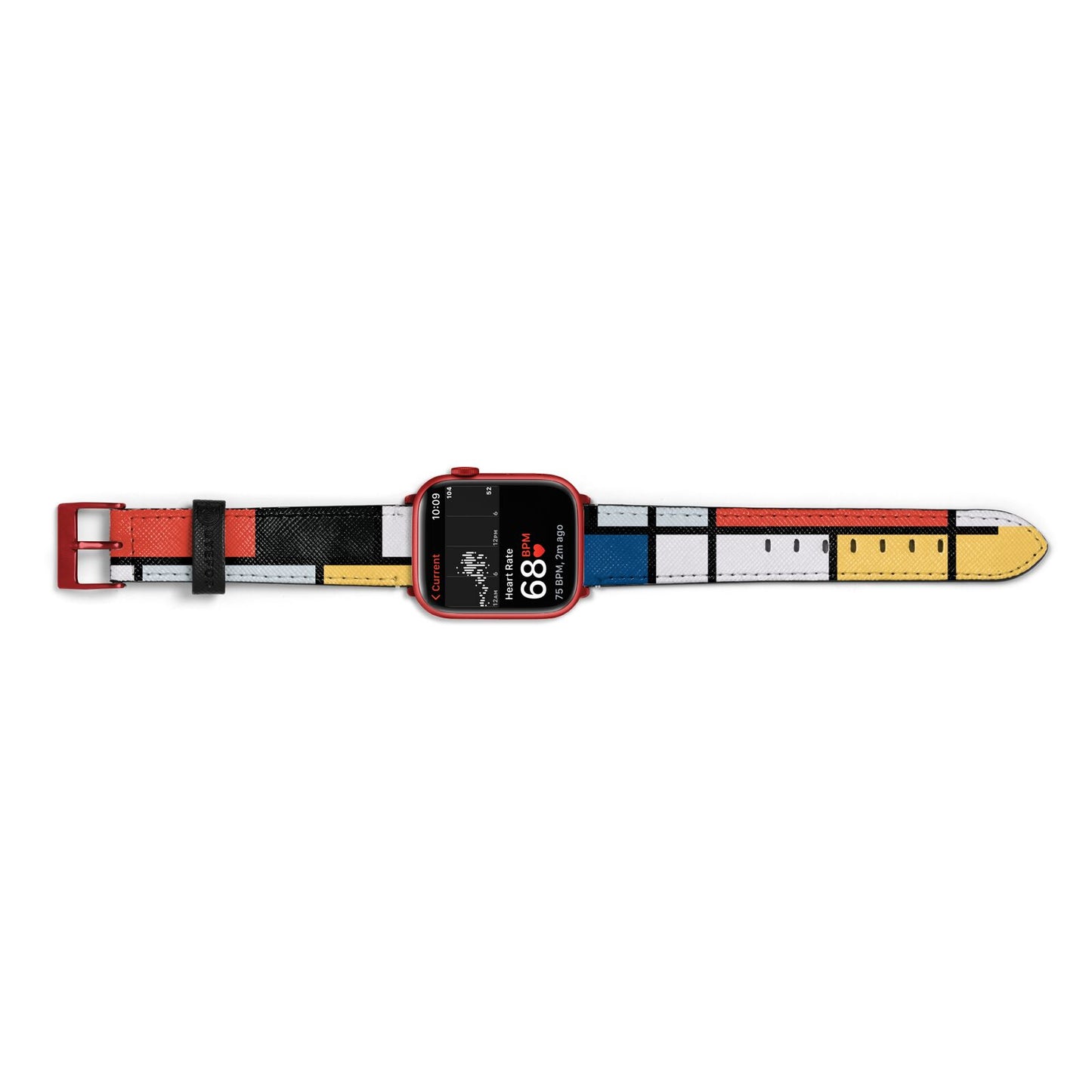 Piet Mondrian Composition Apple Watch Strap Size 38mm Landscape Image Red Hardware