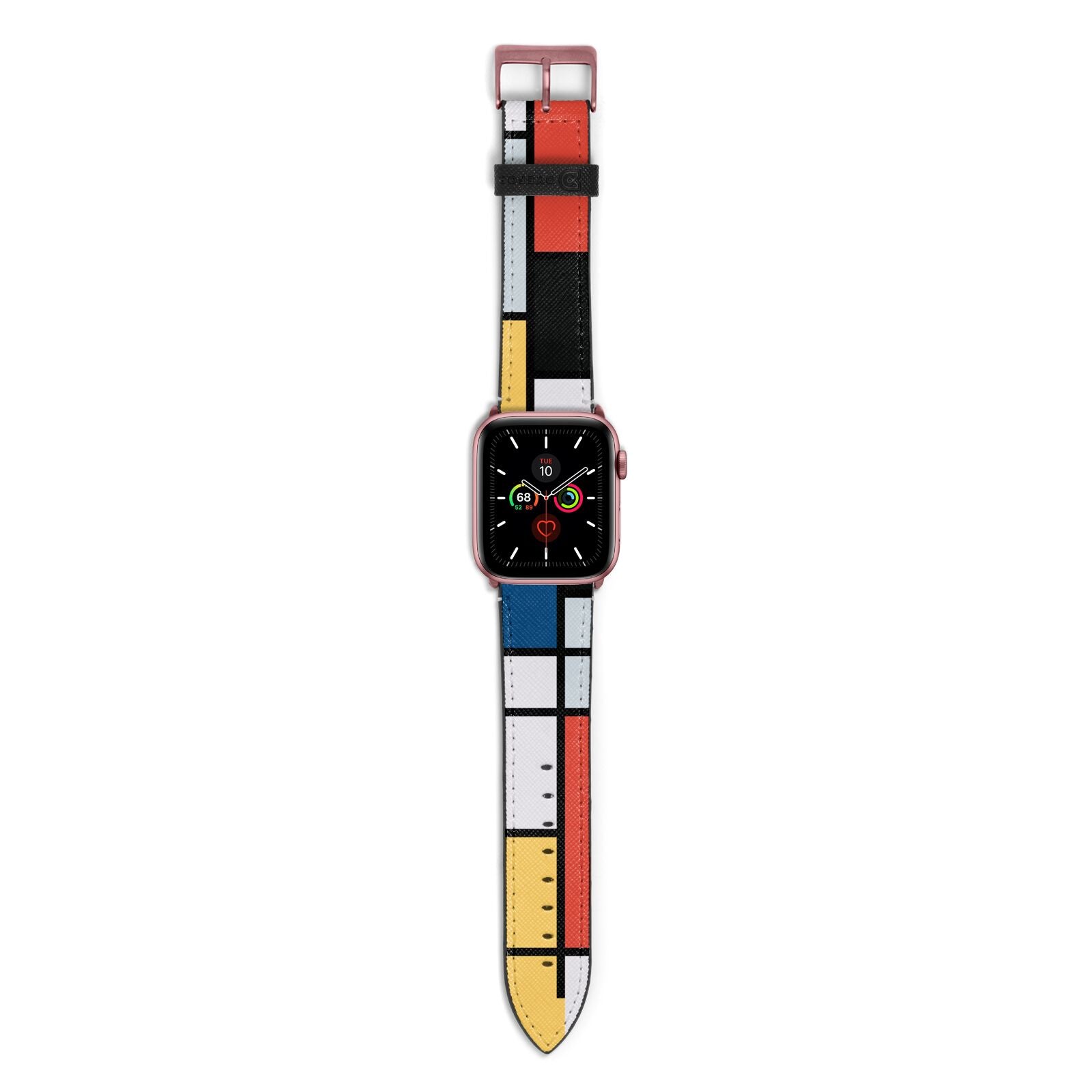 Piet Mondrian Composition Apple Watch Strap with Rose Gold Hardware