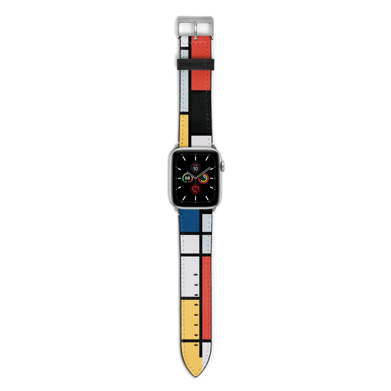 Piet Mondrian Composition Apple Watch Strap with Silver Hardware