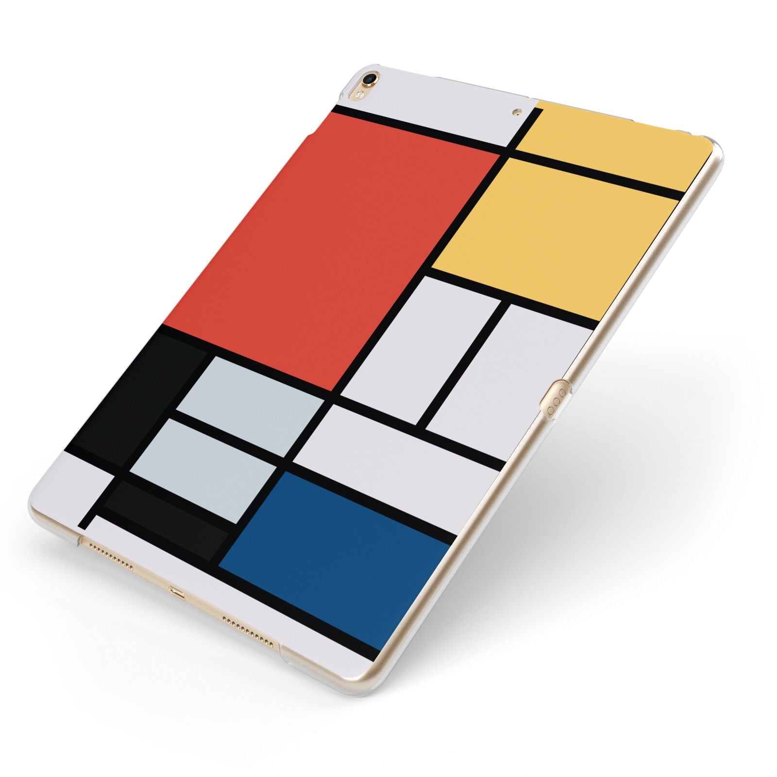 Piet Mondrian Composition Apple iPad Case on Gold iPad Side View