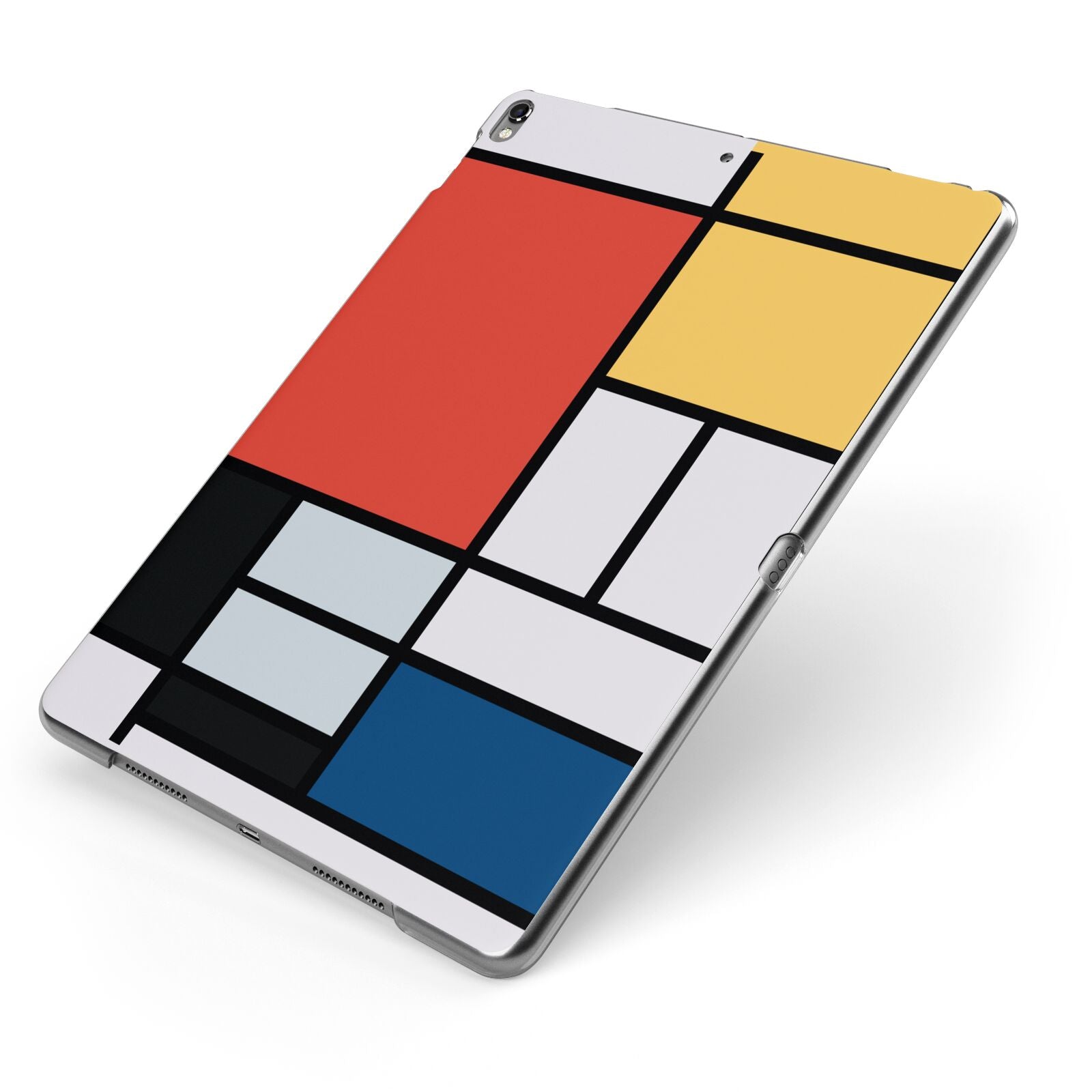 Piet Mondrian Composition Apple iPad Case on Grey iPad Side View