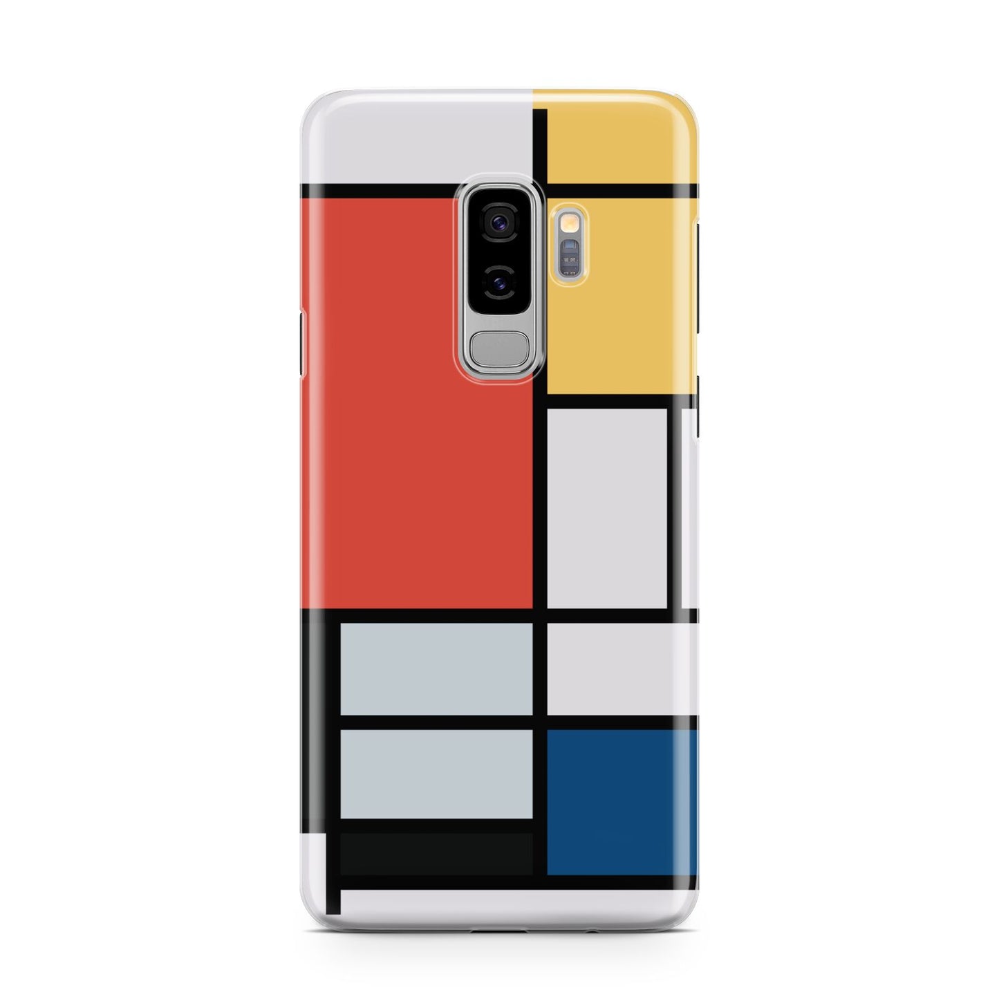 Piet Mondrian Composition Samsung Galaxy S9 Plus Case on Silver phone