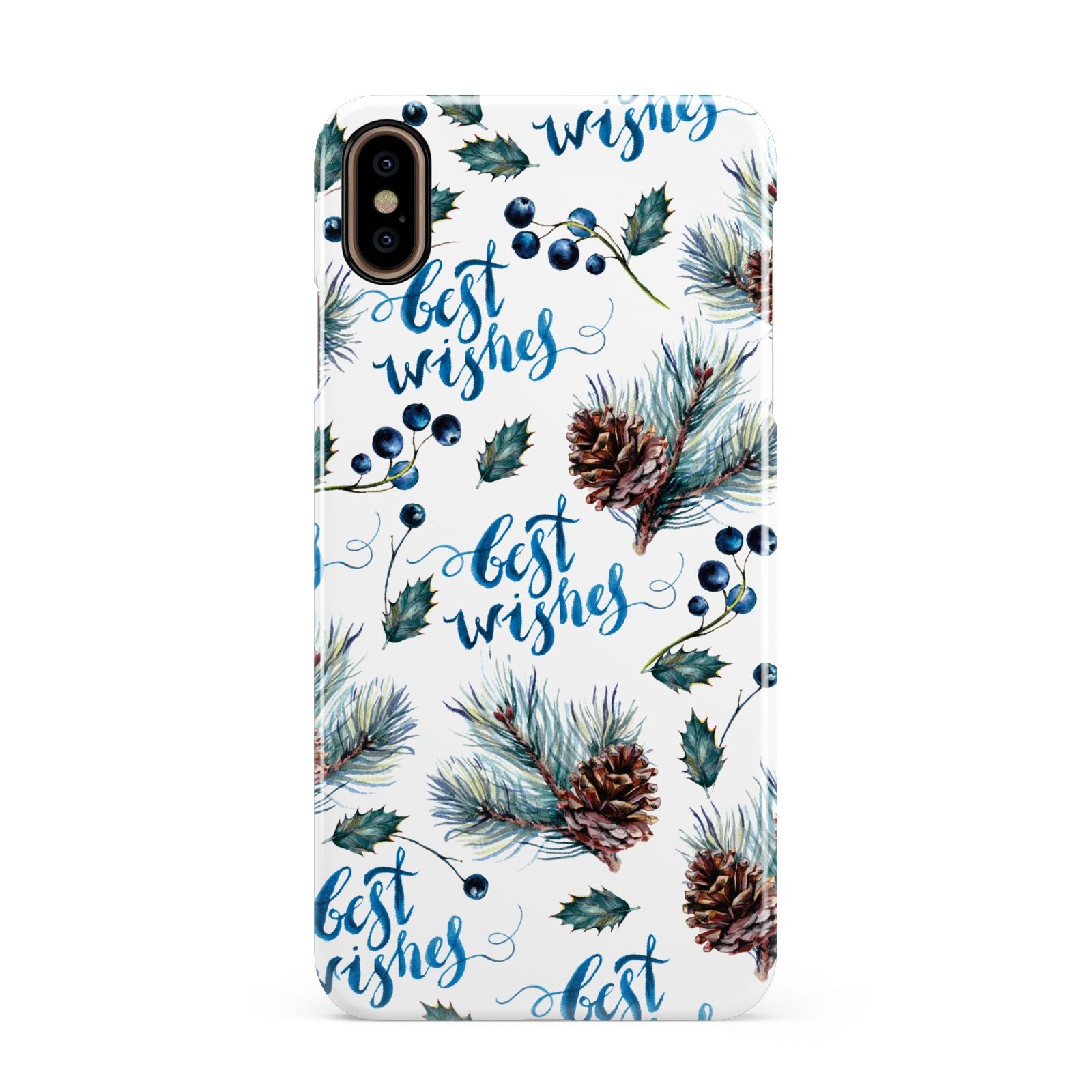 Pine cones wild berries Apple iPhone Xs Max 3D Snap Case