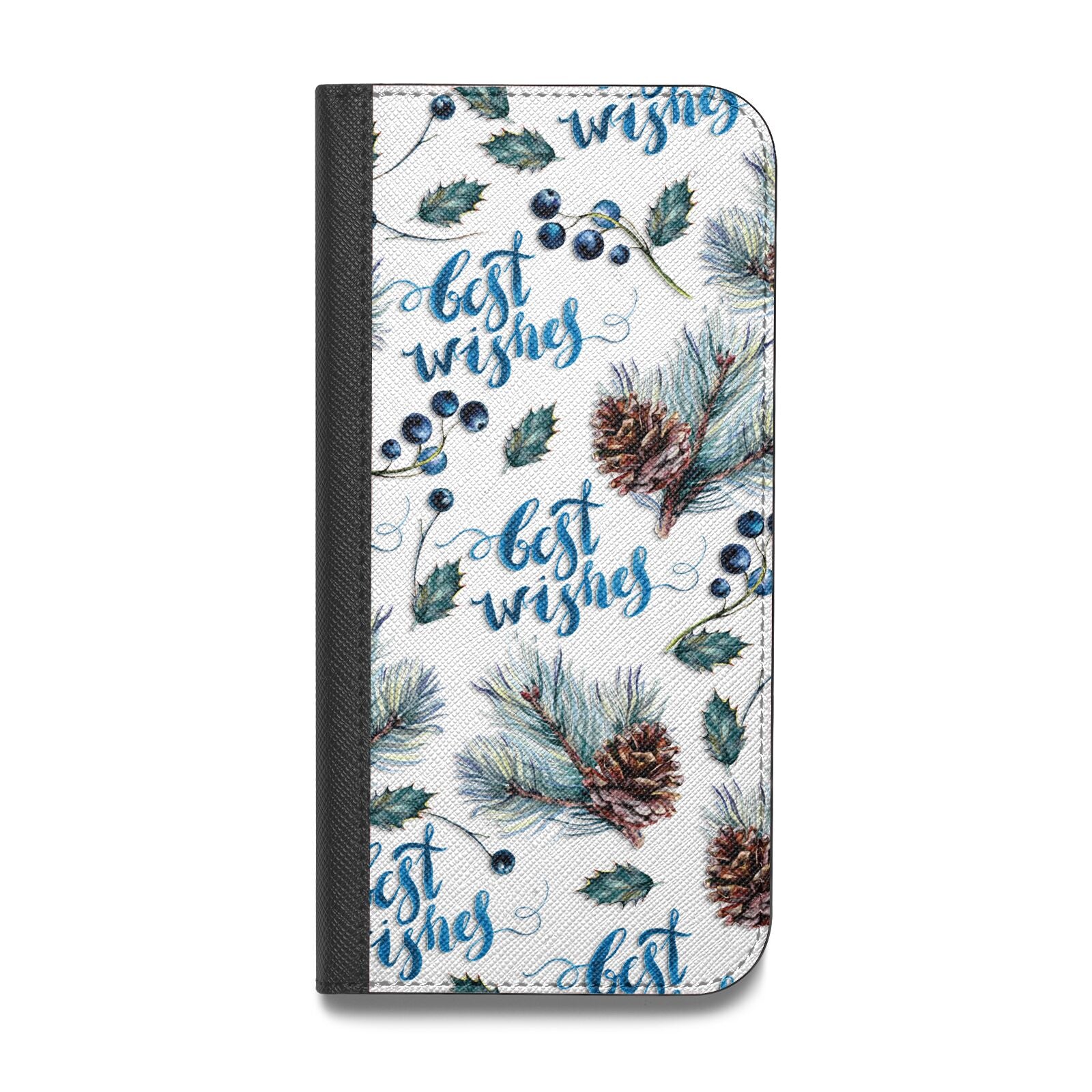 Pine cones wild berries Vegan Leather Flip Samsung Case