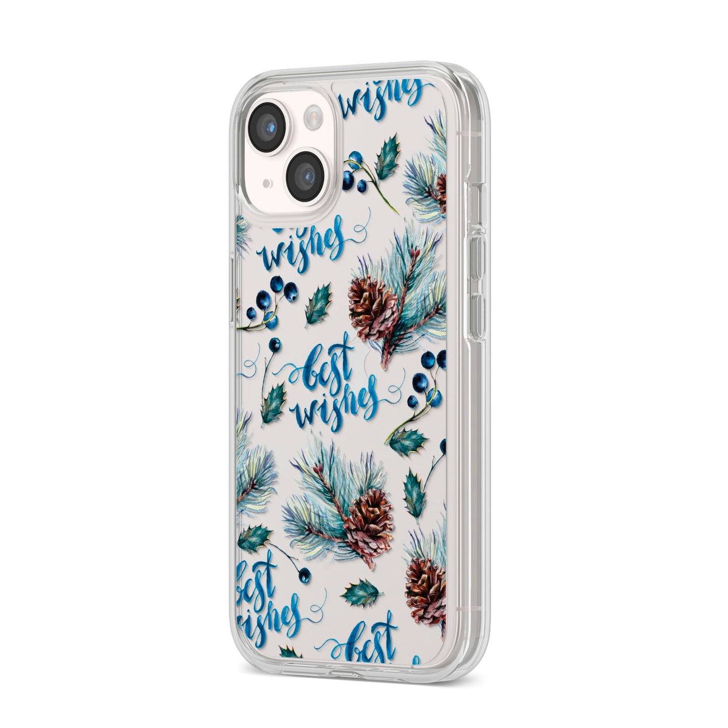 Pine cones wild berries iPhone 14 Clear Tough Case Starlight Angled Image